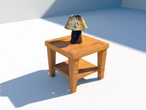 old style lamp and stool 3D Model