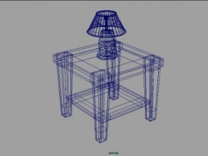 old style lamp and stool 3D Model