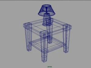 old style lamp and stool 3D Model