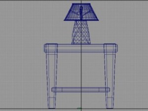 old style lamp and stool 3D Model