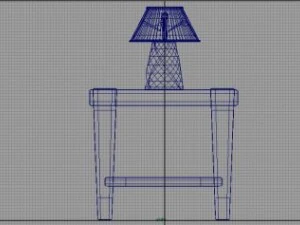 old style lamp and stool 3D Model