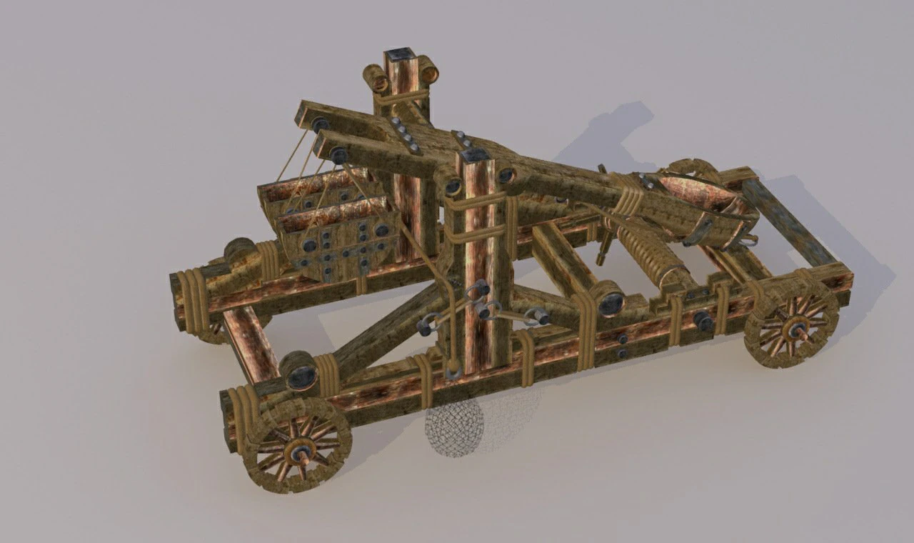 catapult-- medieval 3D Model .c4d .max .obj .3ds .fbx .stl .blend