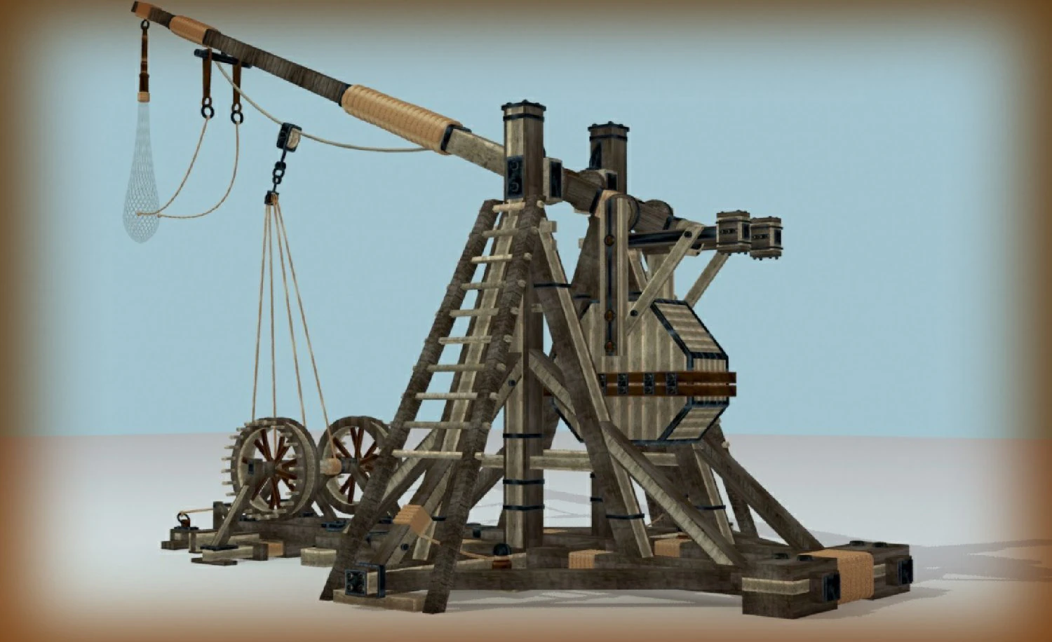 trebuchet 3D Model .c4d .max .obj .3ds .fbx .stl .blend