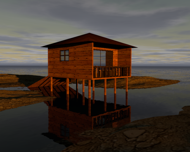 beach cottage 3D Model .c4d .max .obj .3ds .fbx .stl .blend