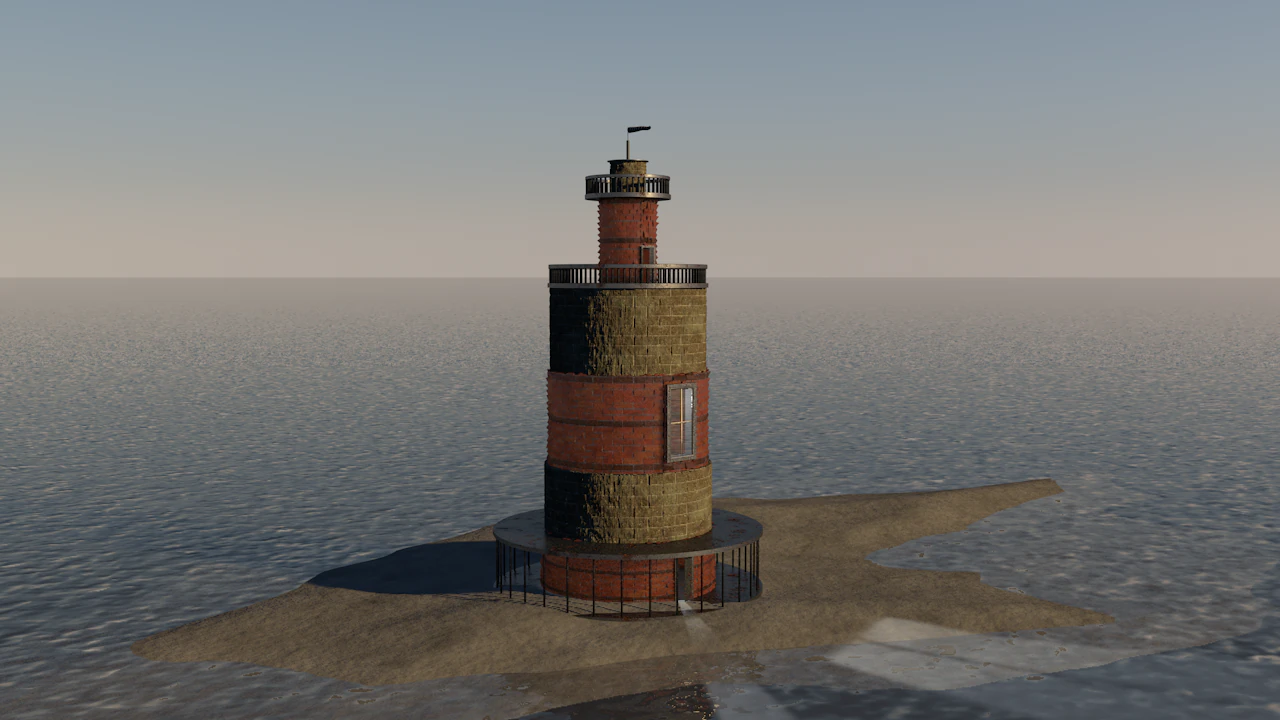 island lighthouse 3D Model .c4d .max .obj .3ds .fbx .stl .blend 