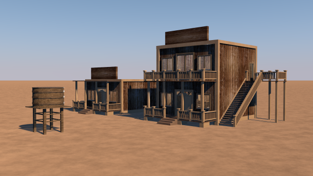 western saloon Modelo 3D .c4d .max .obj .3ds .fbx .stl .blend 