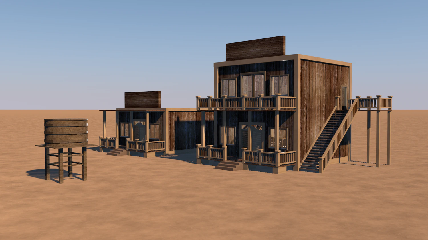 western saloon 3D Model .c4d .max .obj .3ds .fbx .stl .blend 
