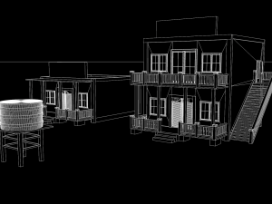 western saloon Modelo 3D