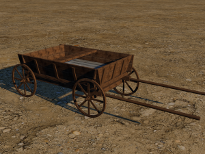 wooden cart 3D Model