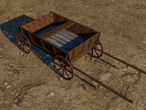 wooden cart 3D Model
