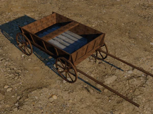 wooden cart 3D Model
