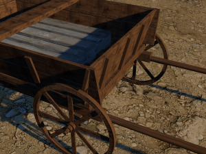 wooden cart 3D Model