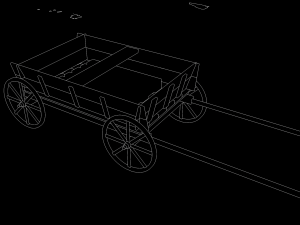 wooden cart 3D Model