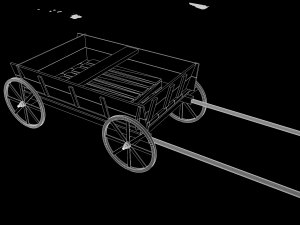 wooden cart 3D Model