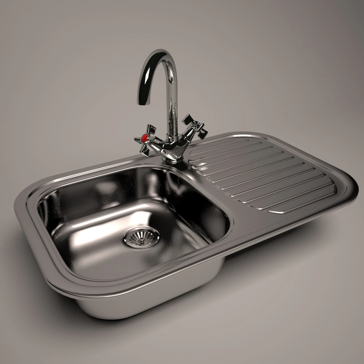 kitchen sink 3D Model .c4d .max .obj .3ds .fbx .stl .blend 