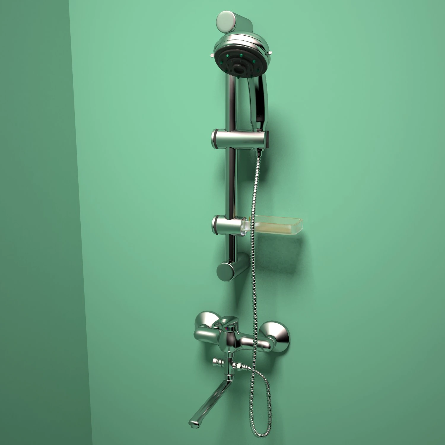 shower bath and taps 3D Model .c4d .max .obj .3ds .fbx .stl .blend 