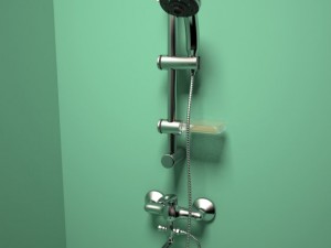 shower bath and taps 3D-Modell