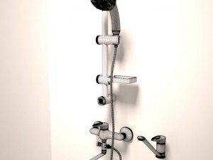 shower bath and taps Model 3D