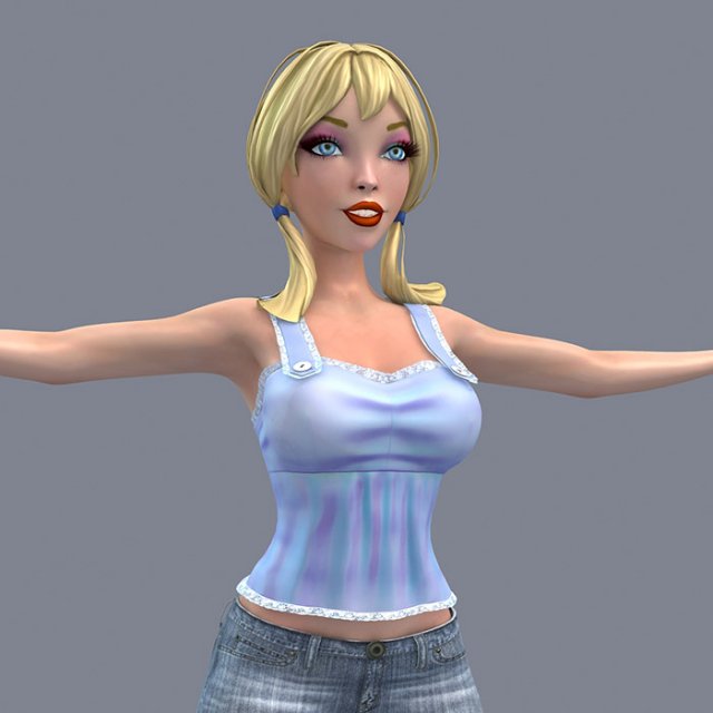 pretty girl 3 Modello 3D .c4d .max .obj .3ds .fbx .stl .blend 