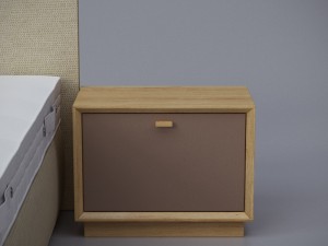 bed with side table 3D 模型
