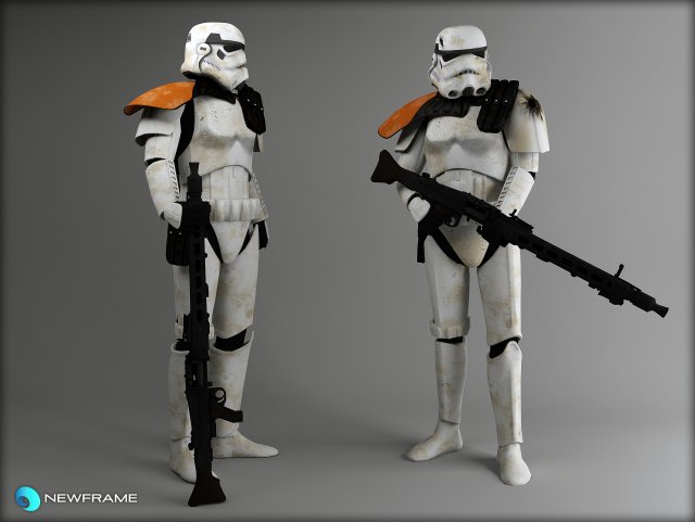 storm trooper rigged 3D Model .c4d .max .obj .3ds .fbx .stl .blend 