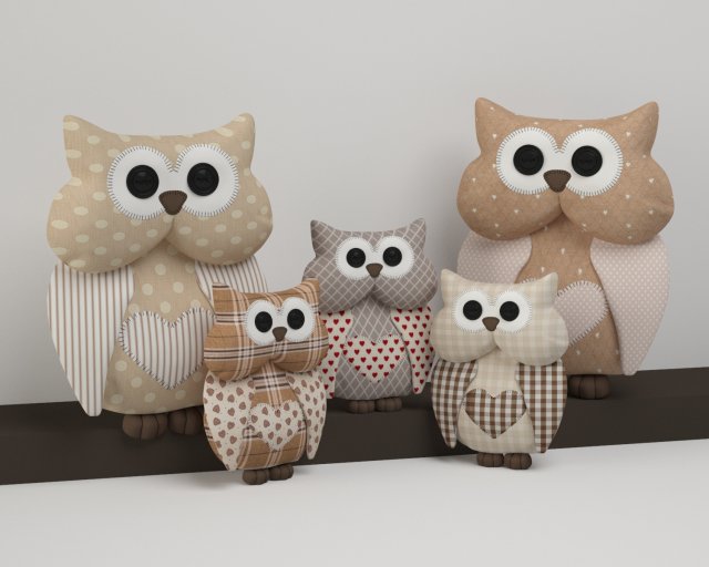 toys owls 3D Model .c4d .max .obj .3ds .fbx .stl .blend 