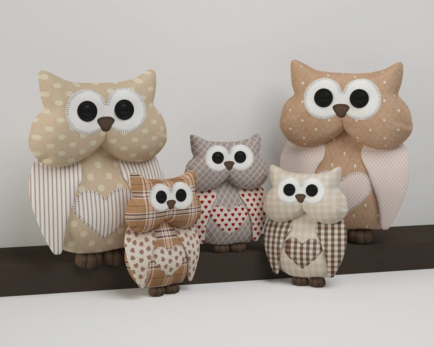 toys owls 3D Model .c4d .max .obj .3ds .fbx .stl .blend