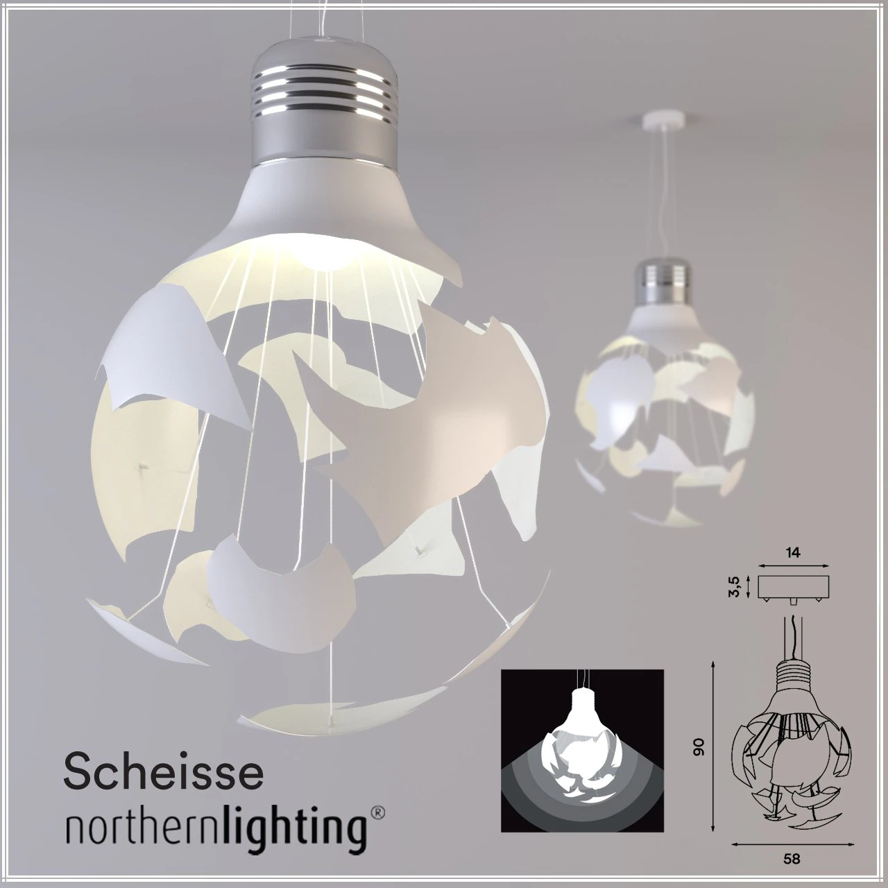 hanging lamp scheisse 3D Model .c4d .max .obj .3ds .fbx .stl .blend