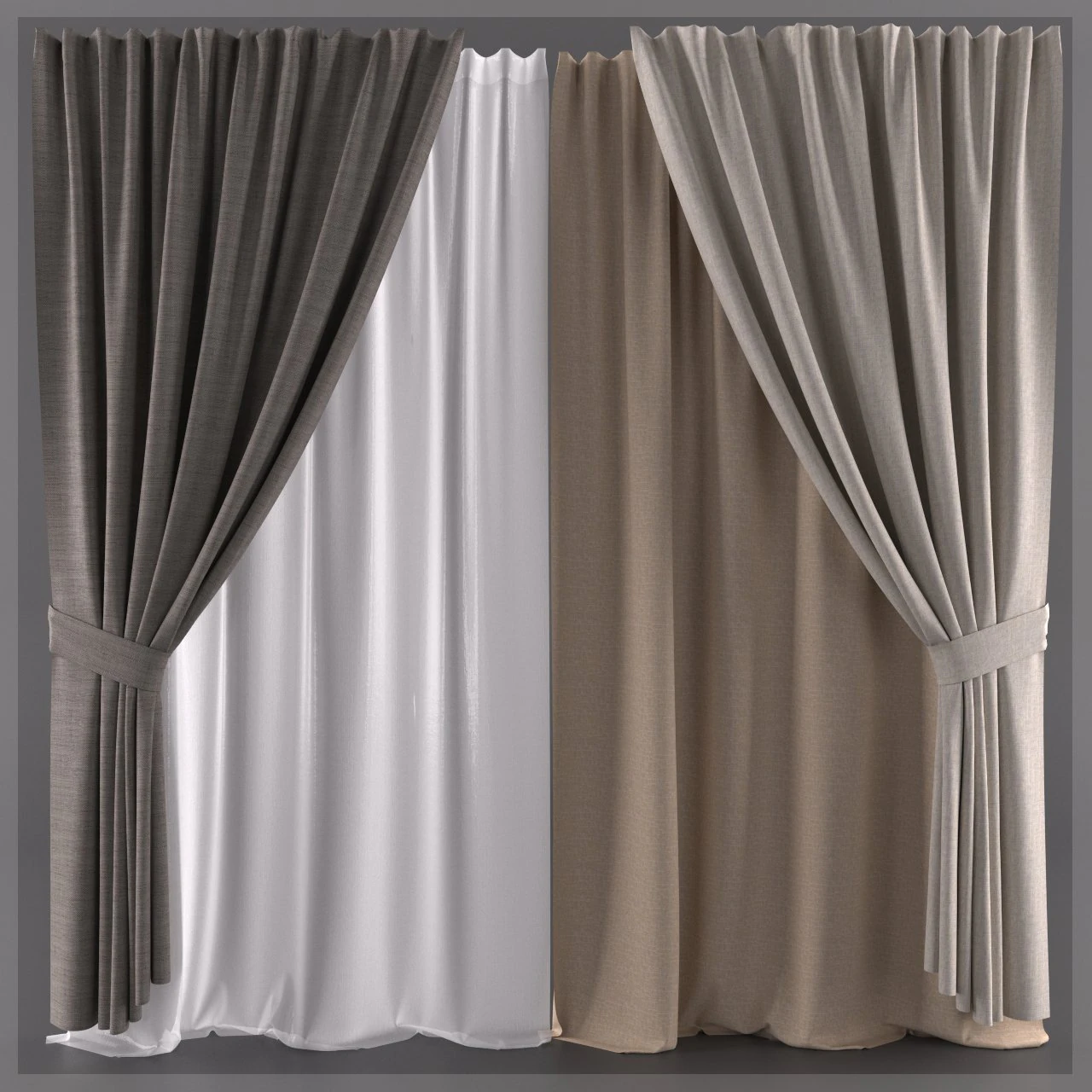 urtains set 3D Model .c4d .max .obj .3ds .fbx .stl .blend 