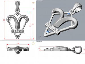 jpendant6 aries 3D 프린트 모델