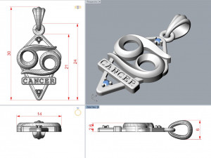 jpendant7 cancer Modello di stampa 3D