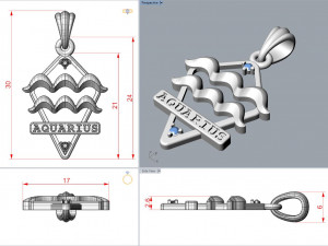 jpendant9 aquarius 3D 프린트 모델