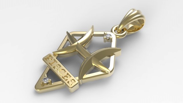 jpendant10 pisces 3Dプリントモデル .c4d .max .obj .3ds .fbx .stl .blend 