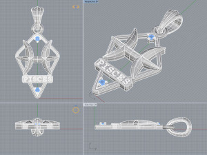 jpendant10 pisces 3Dプリントモデル