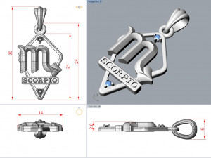 jpendant13 scorpio Modelo de Impressão 3D