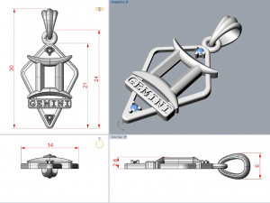 jpendant14 gemini 3D प्रिंट मॉडल
