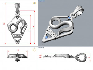 jpendant17 leo 3D Принт Модель