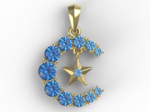 jpendant18 crescentandstar Model Cetak 3D