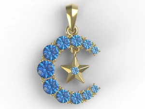 jpendant18 crescentandstar 3D Print Model