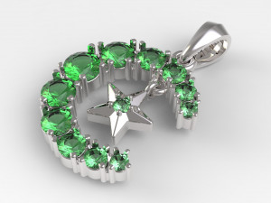 jpendant18 crescentandstar Model Cetak 3D