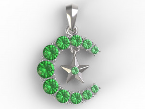 jpendant18 crescentandstar Model Cetak 3D
