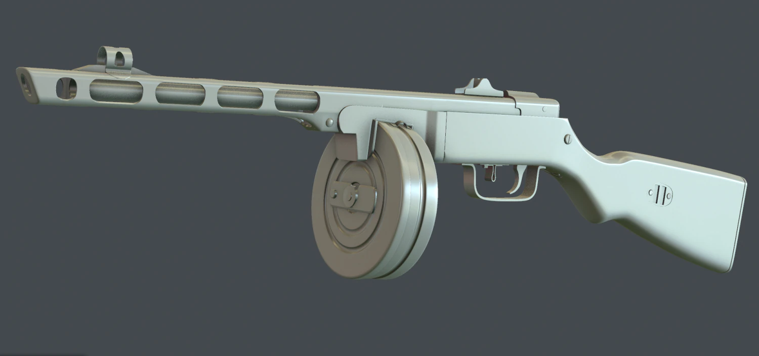 ppsh 41 3D Model .c4d .max .obj .3ds .fbx .stl .blend 