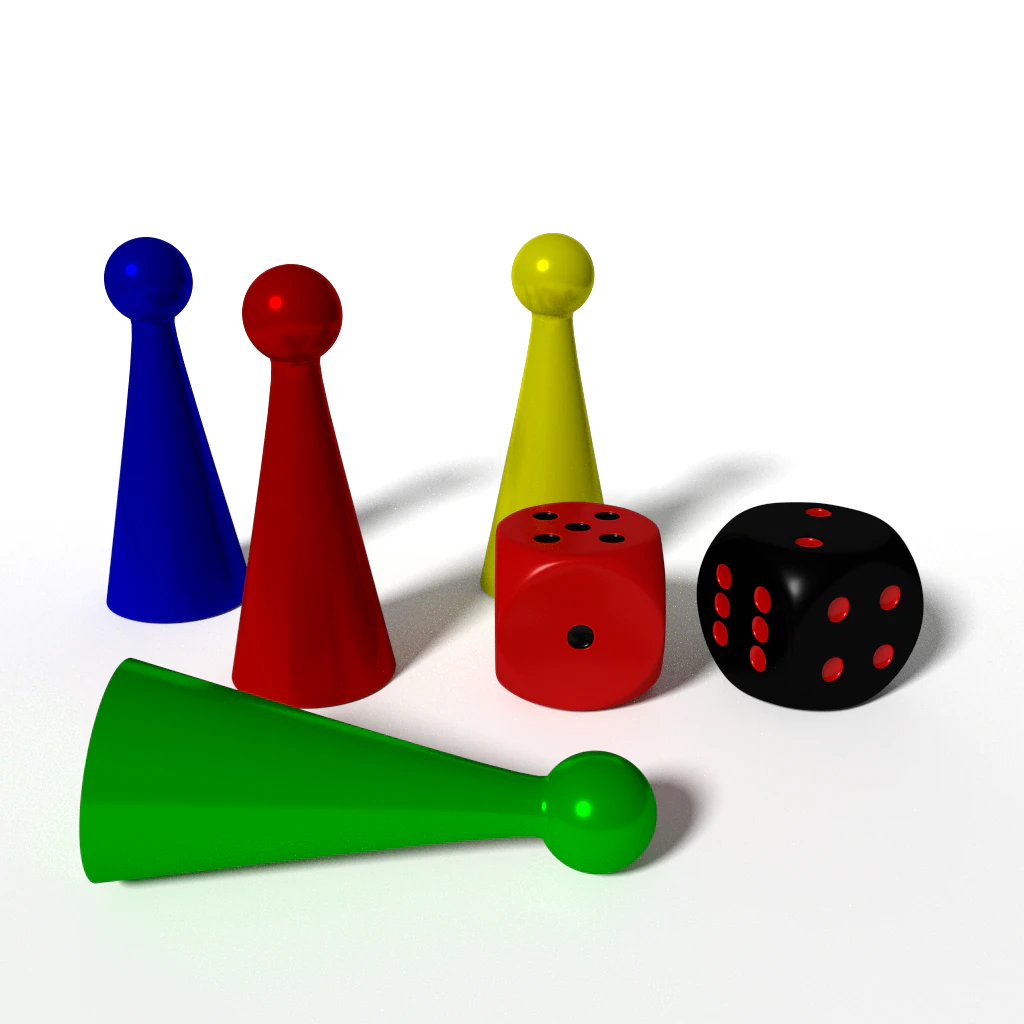 ludo pieces 3D Model .c4d .max .obj .3ds .fbx .stl .blend 