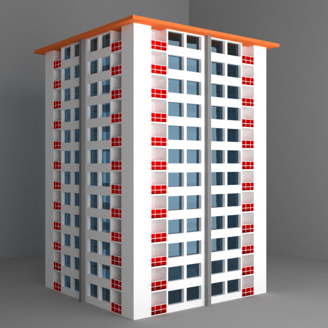 residential building 1 Modelo 3D .c4d .max .obj .3ds .fbx .stl .blend