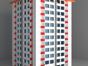 residential building 1 Model 3D