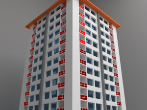 residential building 1 Modelo 3D