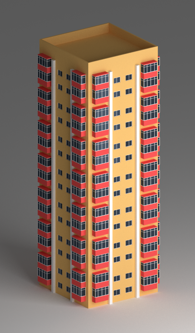residential building 2 3D-Modell .c4d .max .obj .3ds .fbx .stl .blend 