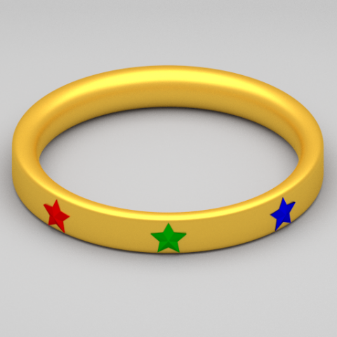 golden ring with gem stars Modèle 3D .c4d .max .obj .3ds .fbx .stl .blend 