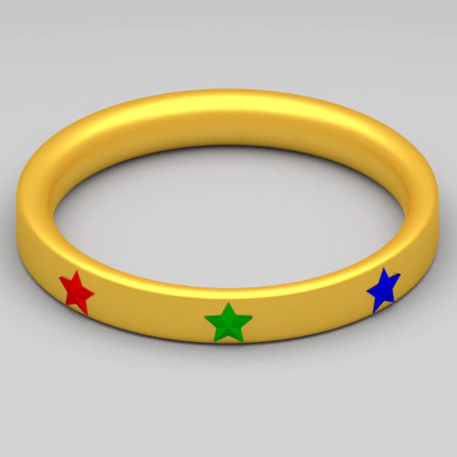 golden ring with gem stars 3D Model .c4d .max .obj .3ds .fbx .stl .blend 
