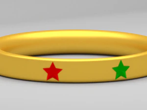 golden ring with gem stars 3D Model